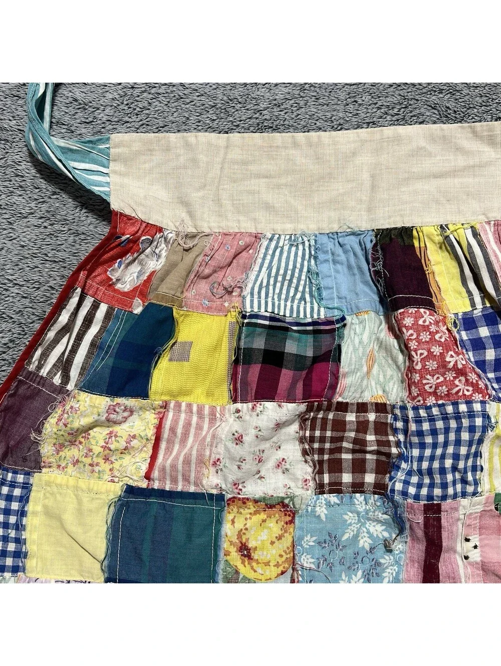 Vintage Handmade Patchwork Half Apron Cottage Farmgirl Country Small Wmn / Youth